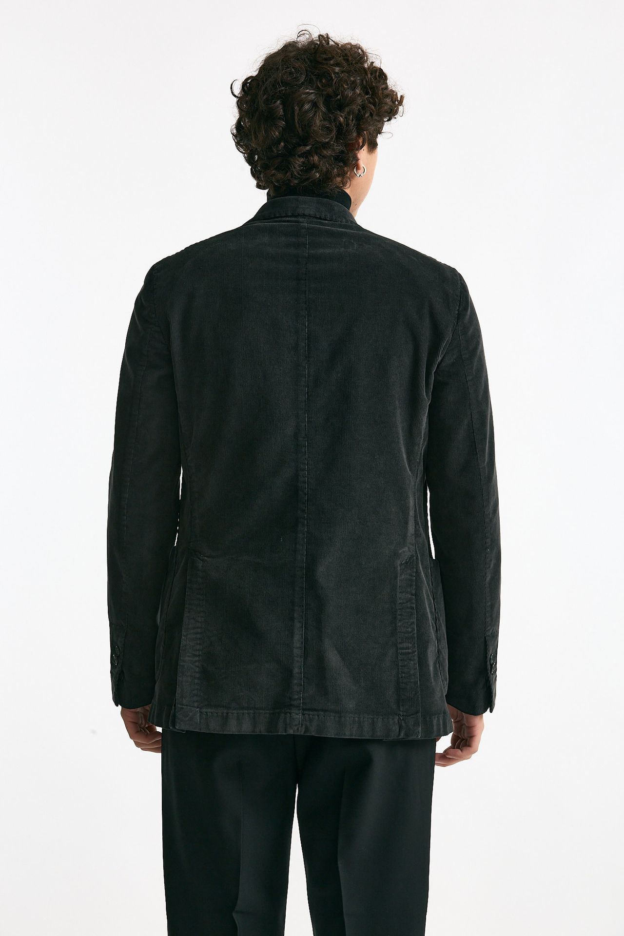 Giacca monopetto velluto grigio uomo Santaniello - 4