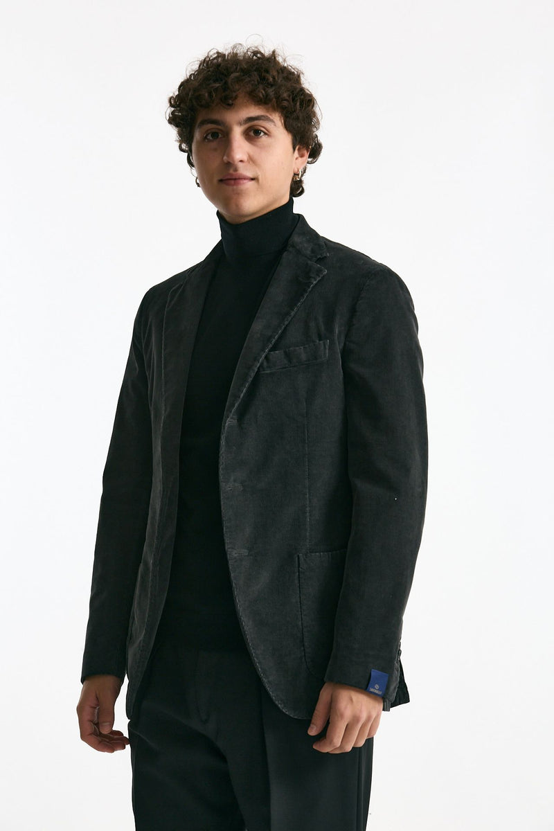 Giacca monopetto velluto grigio uomo Santaniello - 5