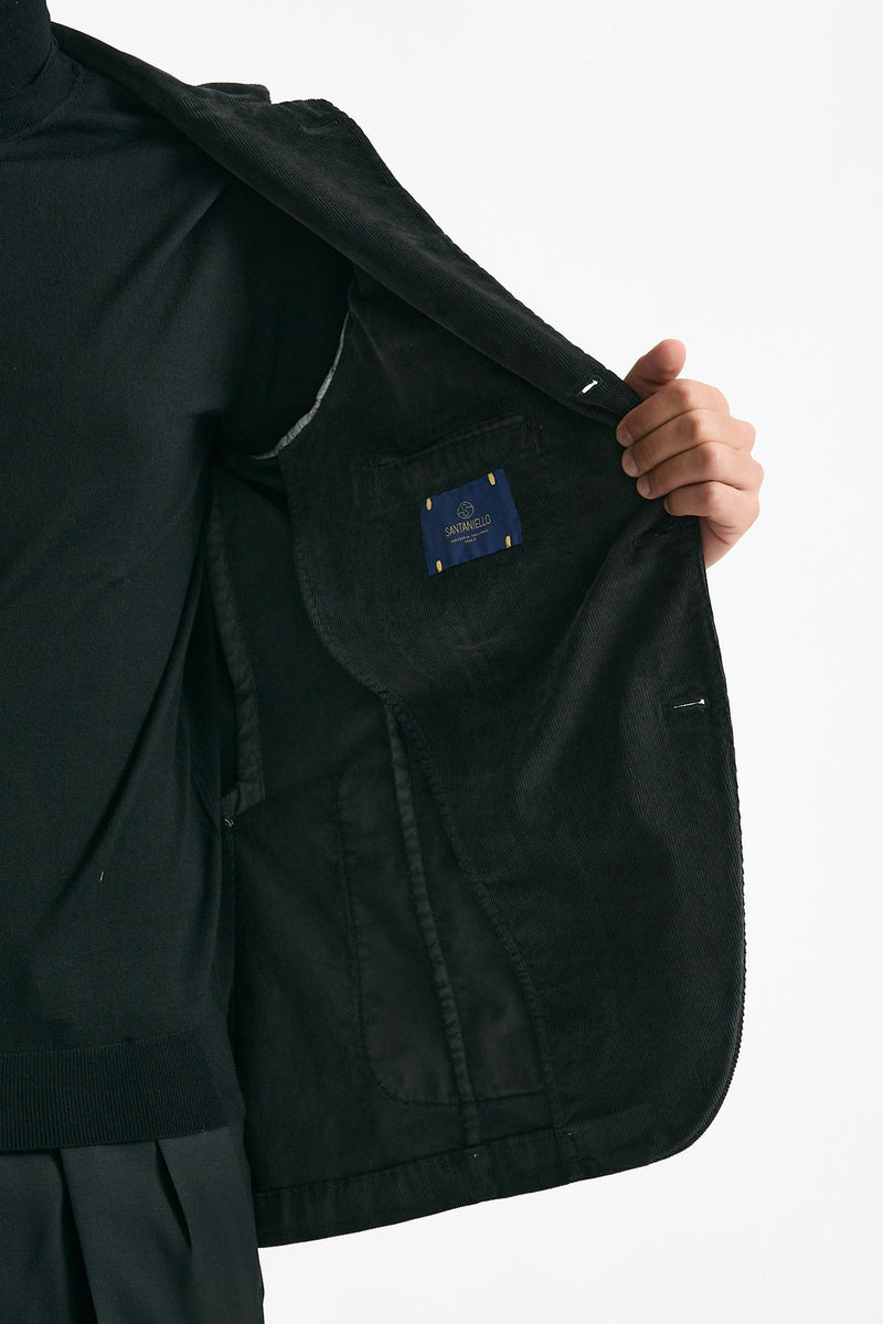 Giacca monopetto velluto grigio uomo Santaniello - 6