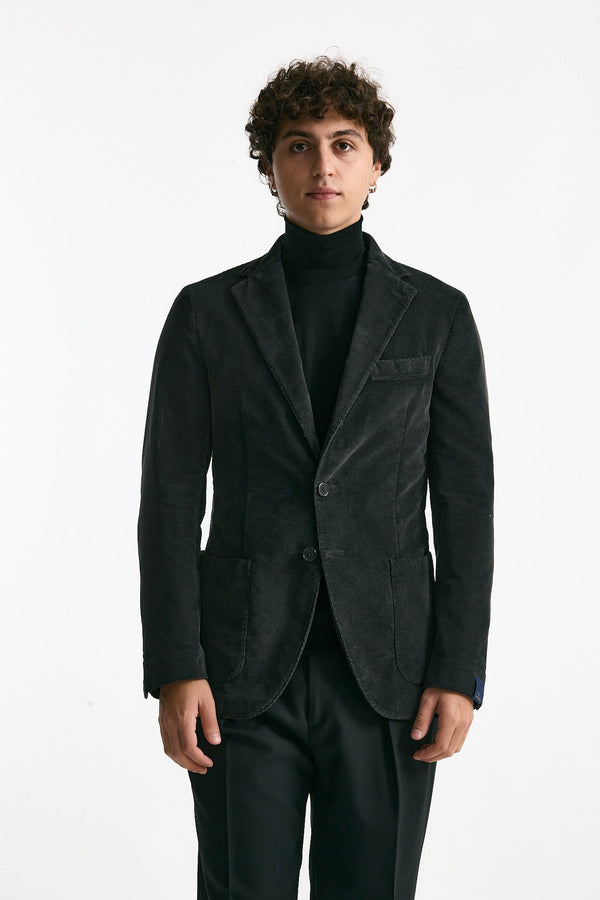 Giacca monopetto velluto grigio uomo Santaniello