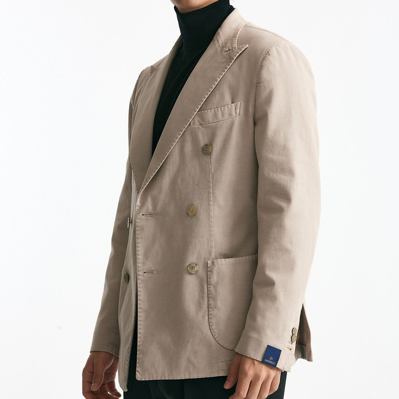 Giacca doppiopetto beige chiaro uomo Santaniello - 8