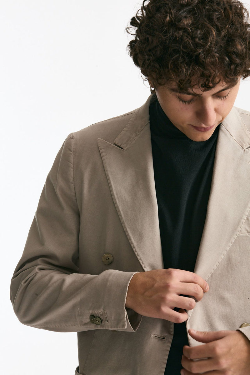 Giacca doppiopetto beige chiaro uomo Santaniello - 6