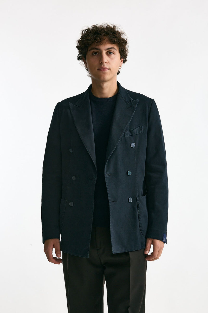 Giacca doppiopetto blu uomo Santaniello - 2