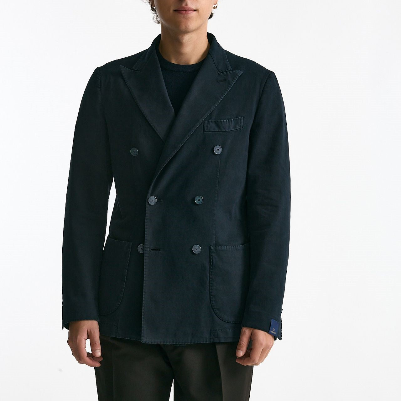 Giacca doppiopetto blu uomo Santaniello - 8