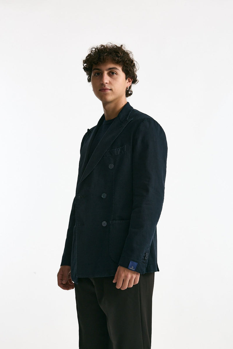 Giacca doppiopetto blu uomo Santaniello - 5