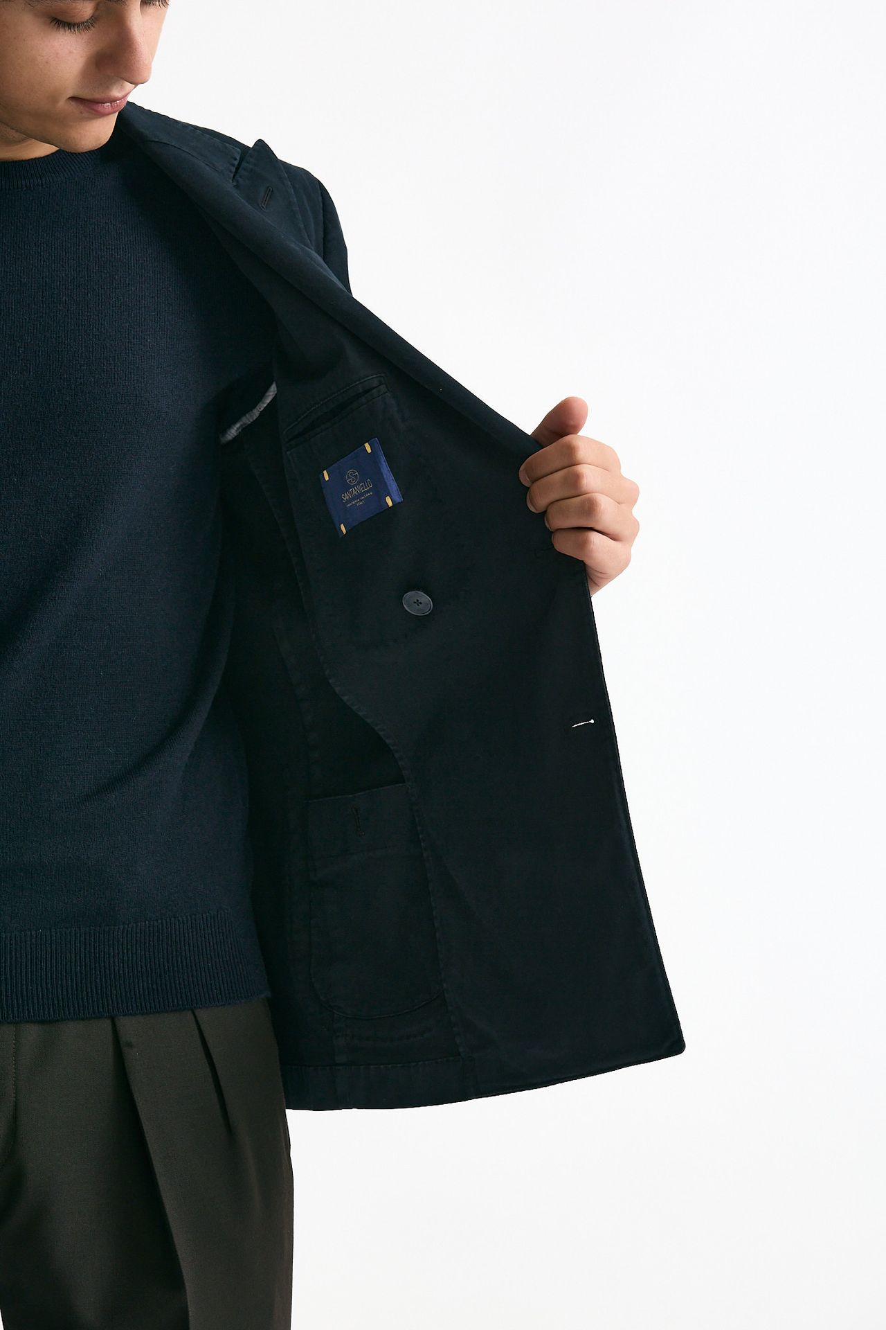 Giacca doppiopetto blu uomo Santaniello - 6