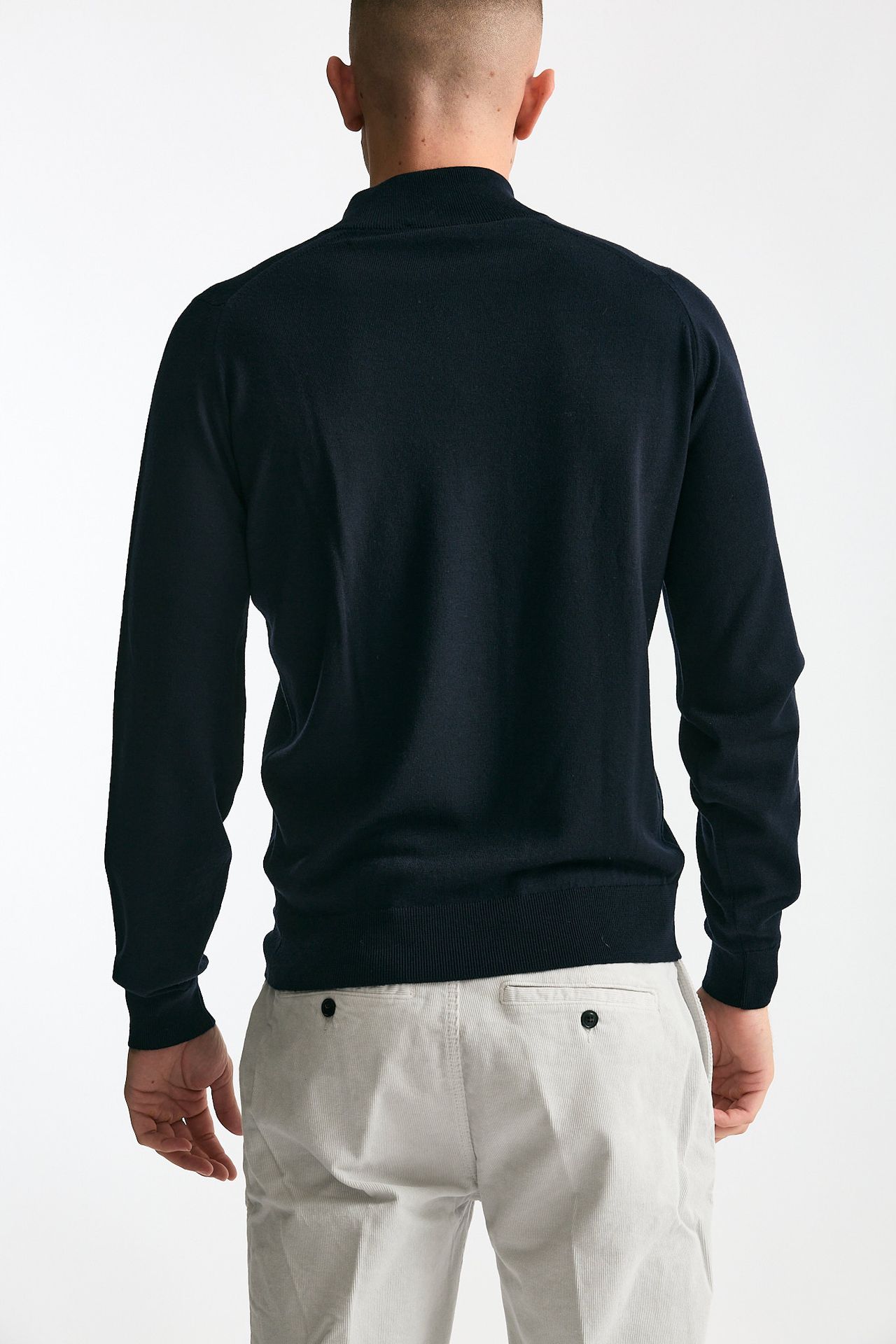 Maglia TAPTON in lana blu uomo John smedley - 4