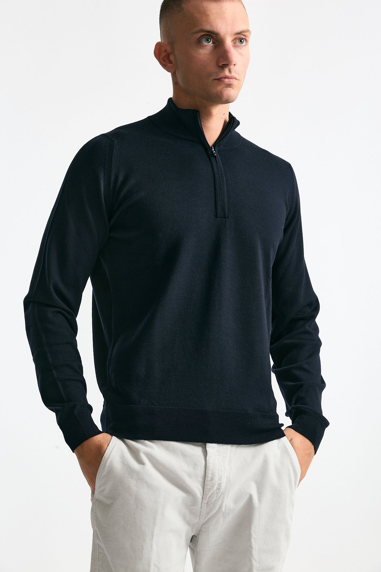 Maglia TAPTON in lana blu uomo John smedley - 1