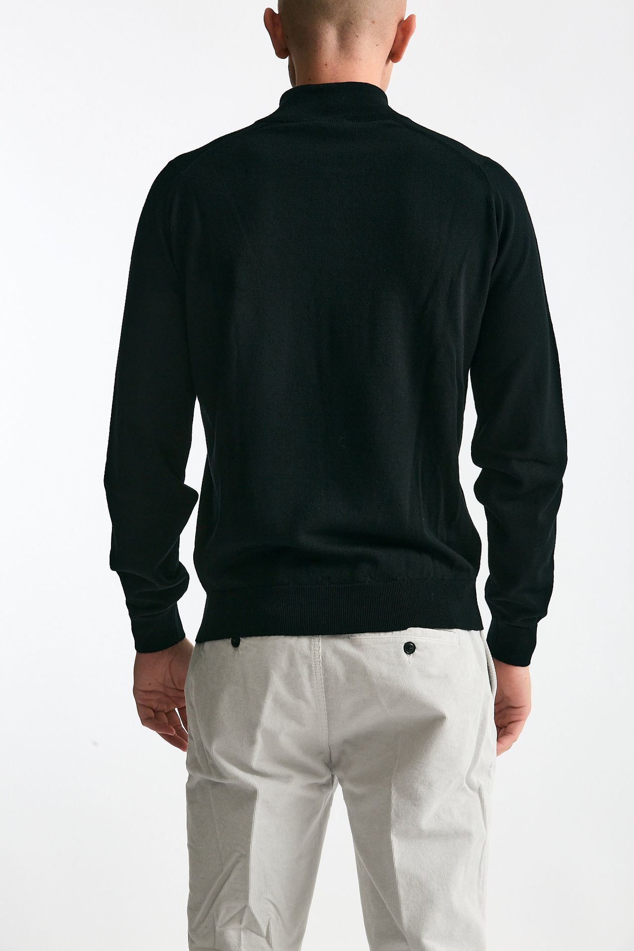 Maglia TAPTON in lana nero uomo John smedley - 3