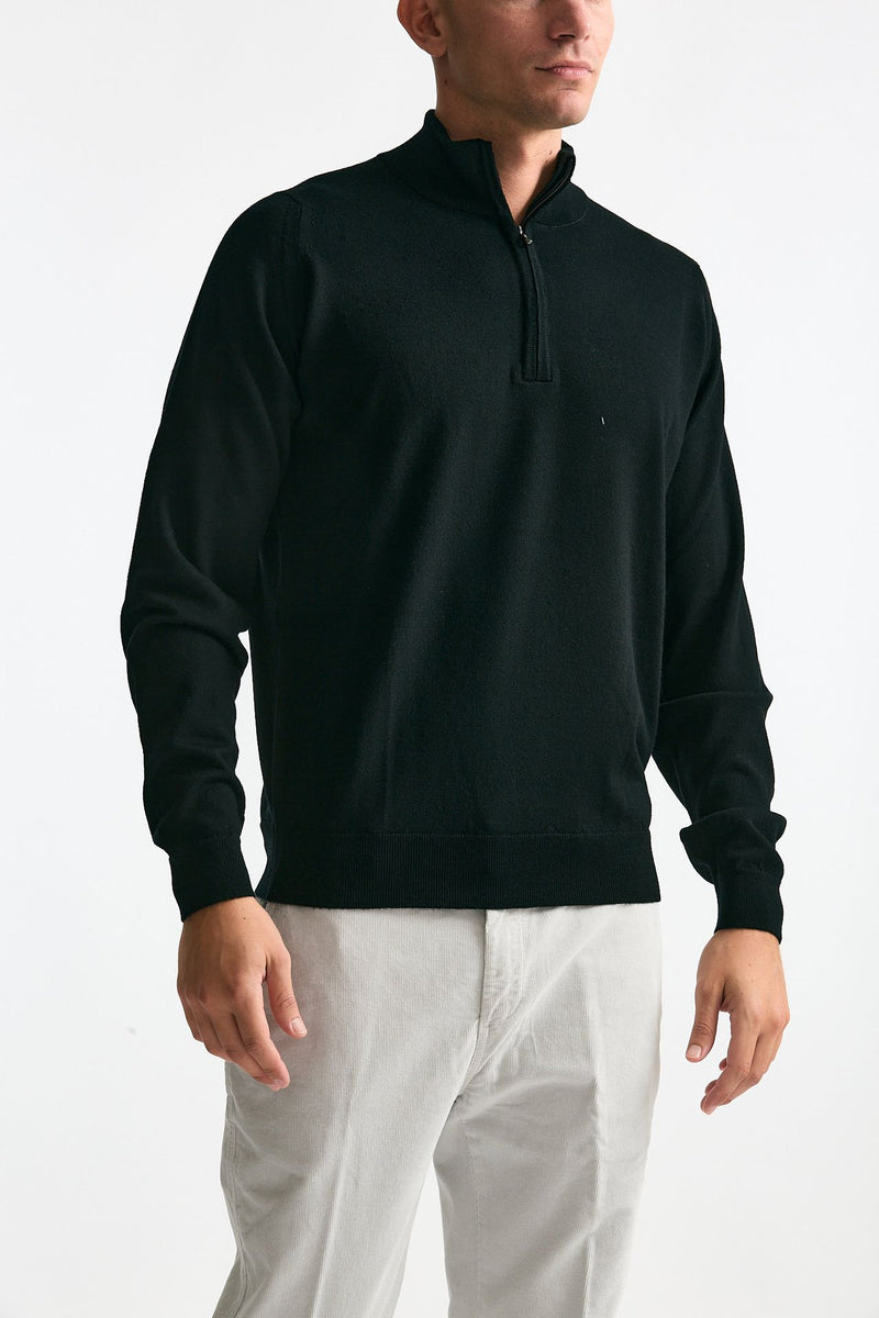 Maglia TAPTON in lana nero uomo John smedley - 4