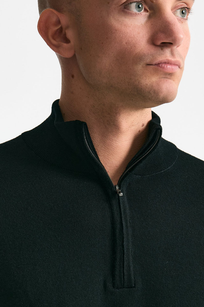 Maglia TAPTON in lana nero uomo John smedley - 5