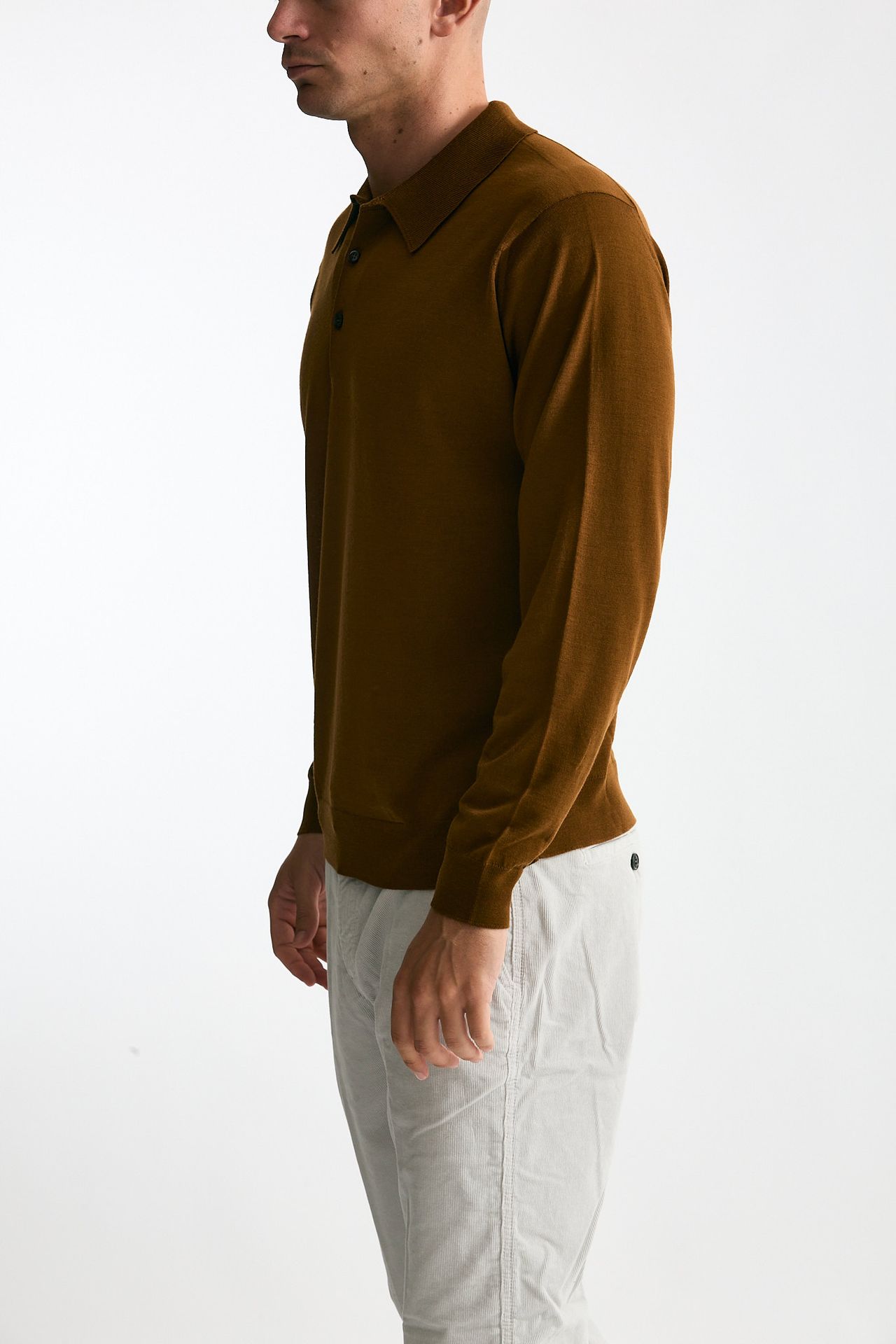 Polo KNOLL in lana ocra uomo John smedley - 2