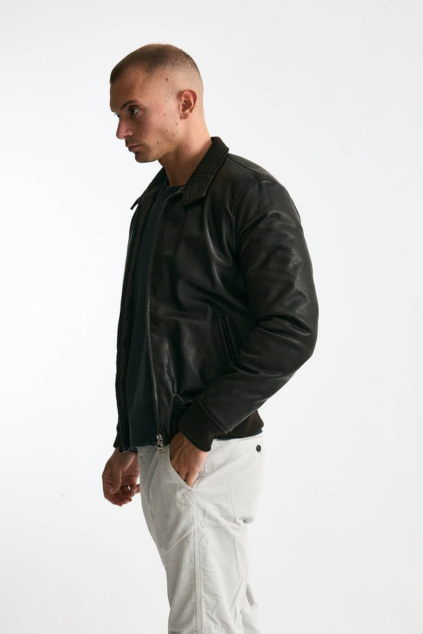 Giubbino NUVOLA in pelle martellata marrone uomo Stewart