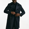 Trench doppiopetto in lana blu uomo Tagliatore - 10