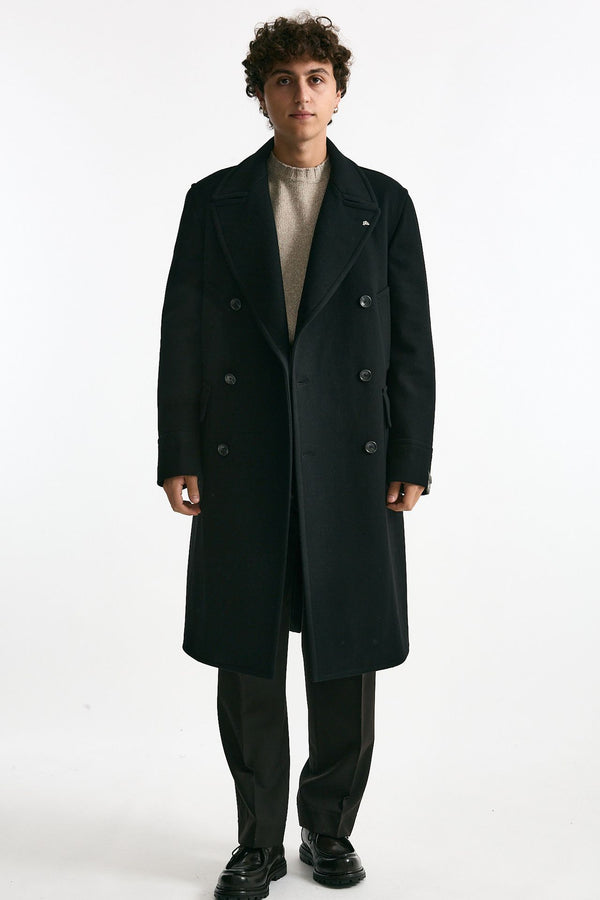 Cappotto PINO LERARIO doppiopetto nero uomo Tagliatore