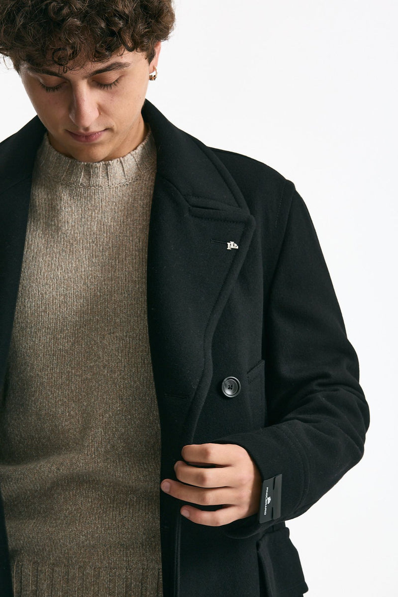 Cappotto PINO LERARIO doppiopetto nero uomo Tagliatore - 5
