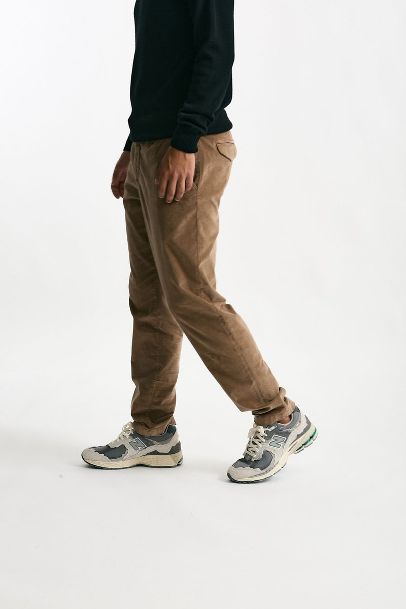 Pantalone in fustagno di cotone cammello uomo White sand - 4