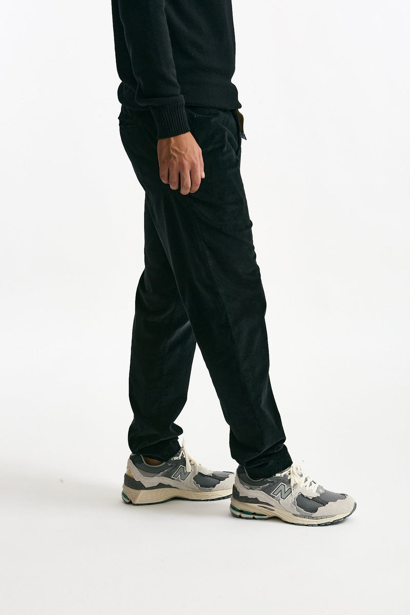 Pantalone in fustagno di cotone nero uomo White sand - 3