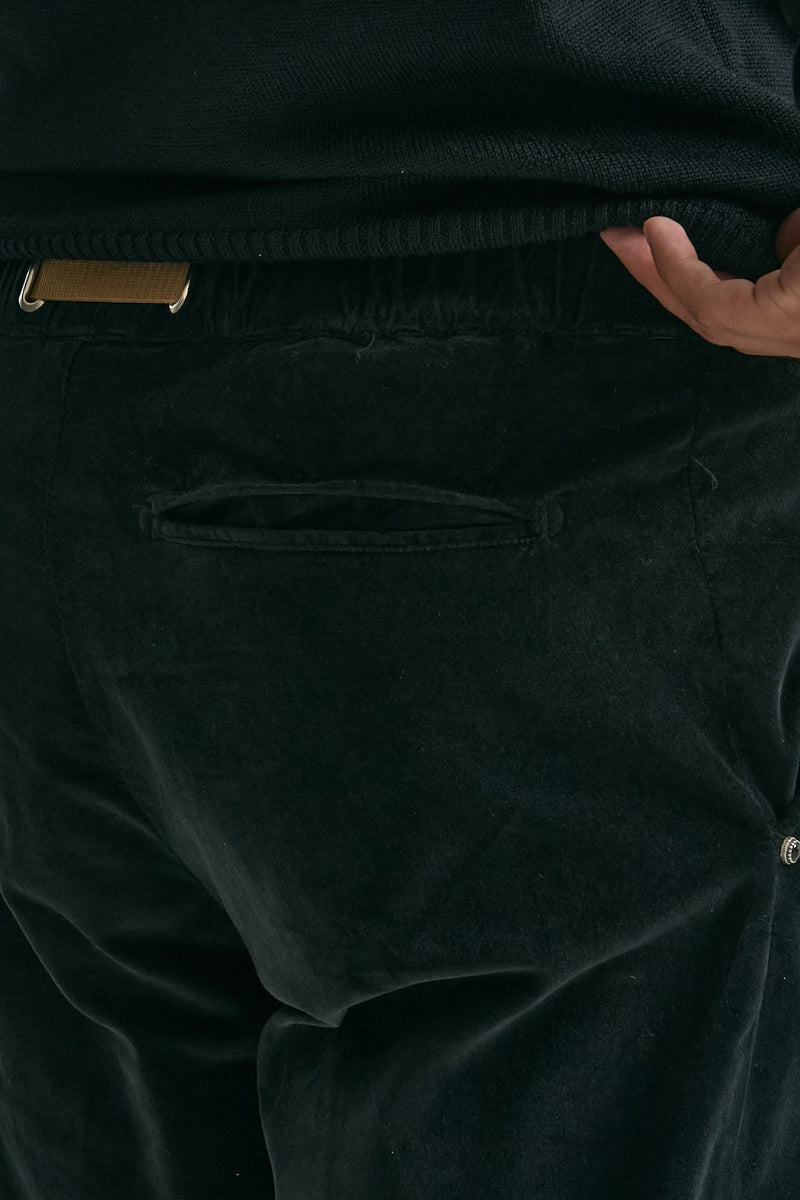 Pantalone in fustagno di cotone nero uomo White sand - 7