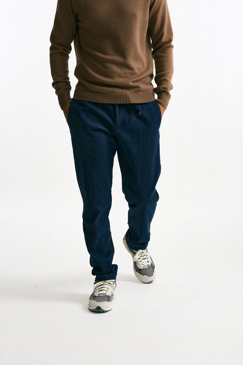 Pantalone in denim di cotone fermo blu uomo White sand - 2