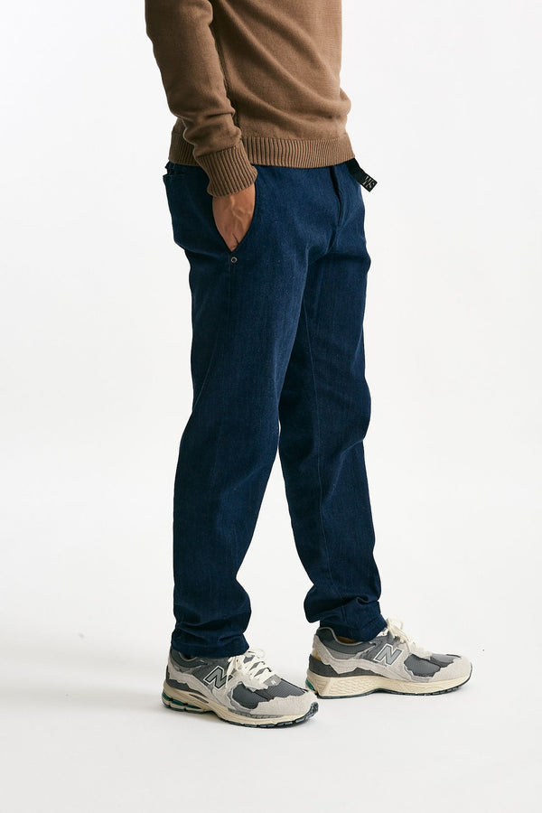 Pantalone in denim di cotone fermo blu uomo White sand