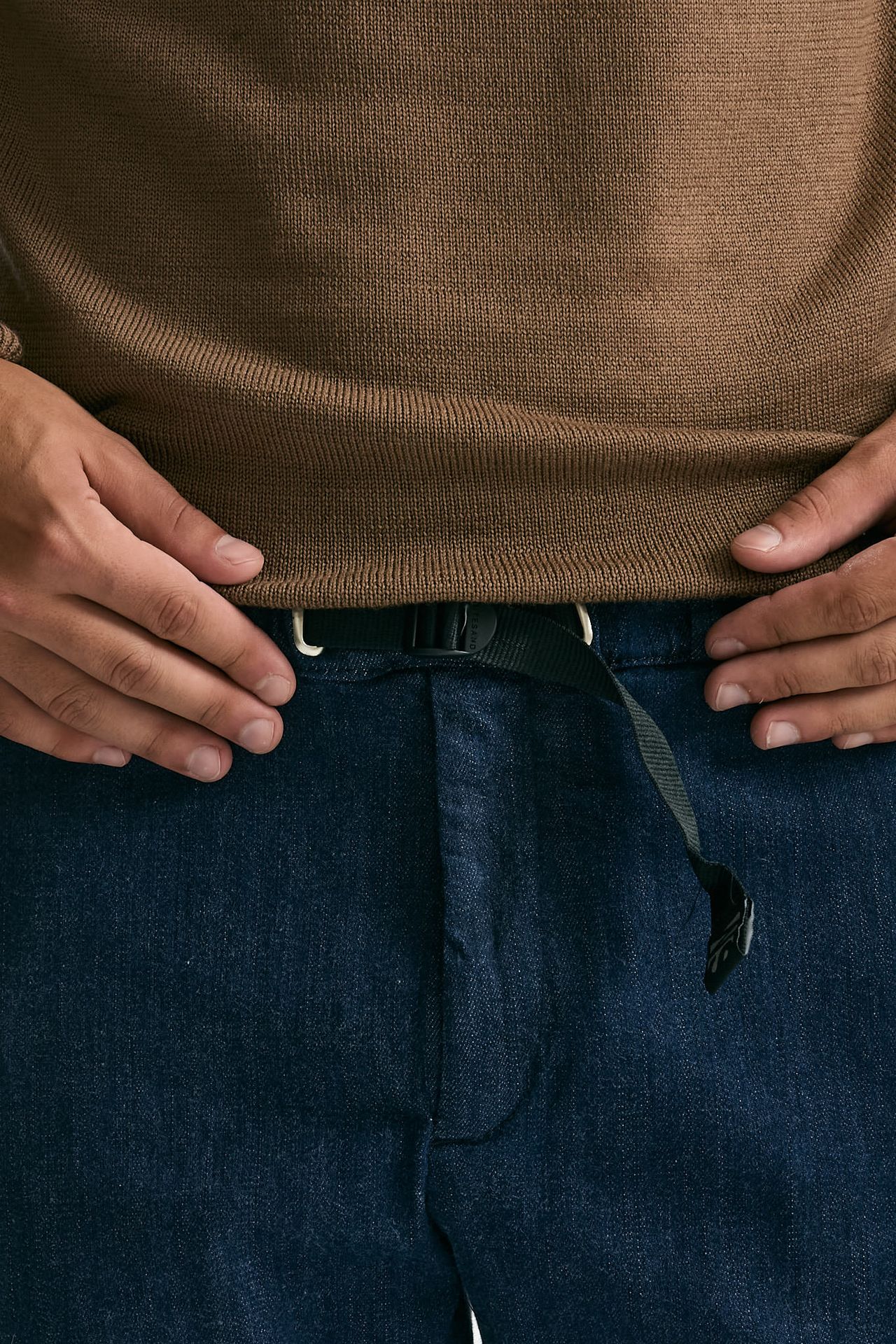 Pantalone in denim di cotone fermo blu uomo White sand - 6