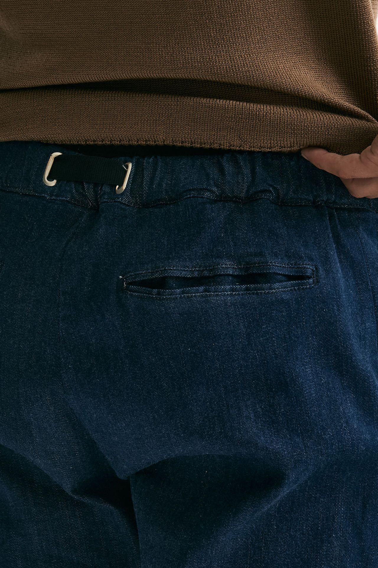 Pantalone in denim di cotone fermo blu uomo White sand - 7