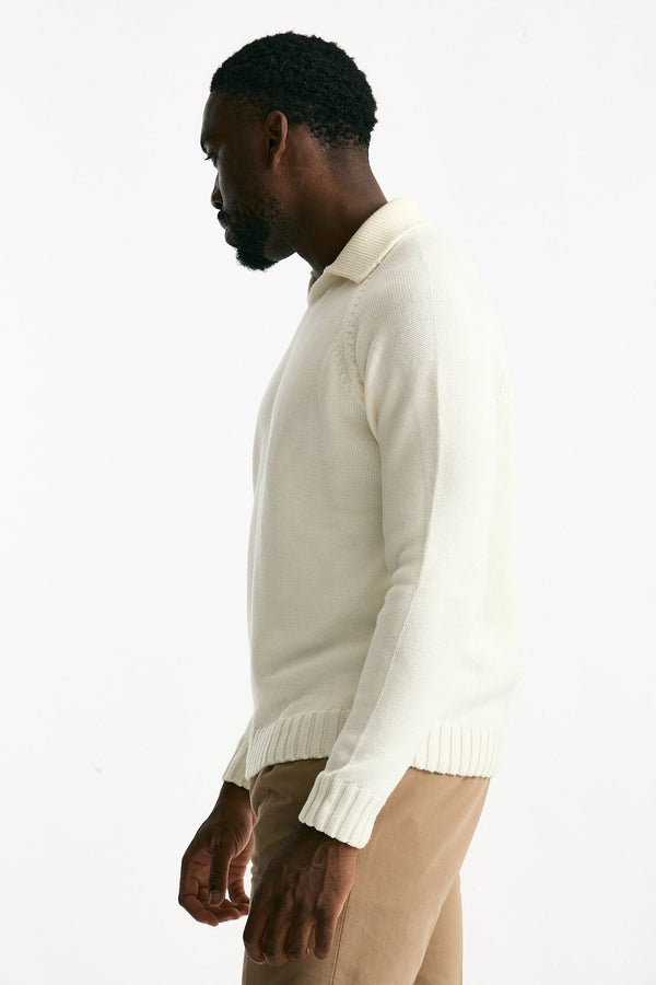 Maglia scollo V in lana bianco uomo Zanone