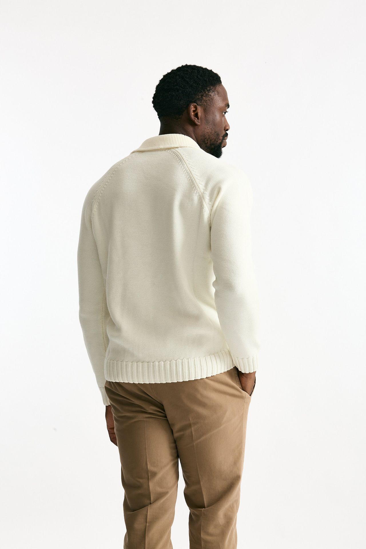 Maglia scollo V in lana bianco uomo Zanone - 3