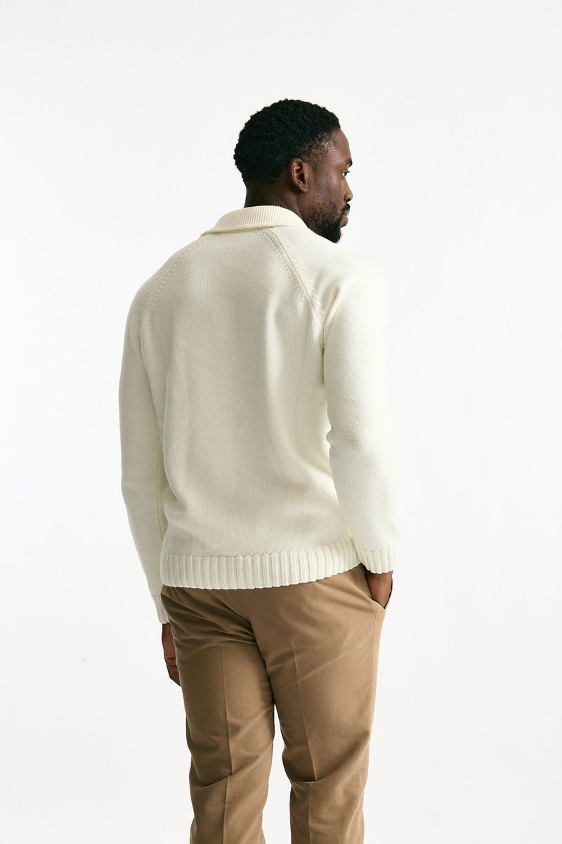 Maglia scollo V in lana bianco uomo Zanone - 3