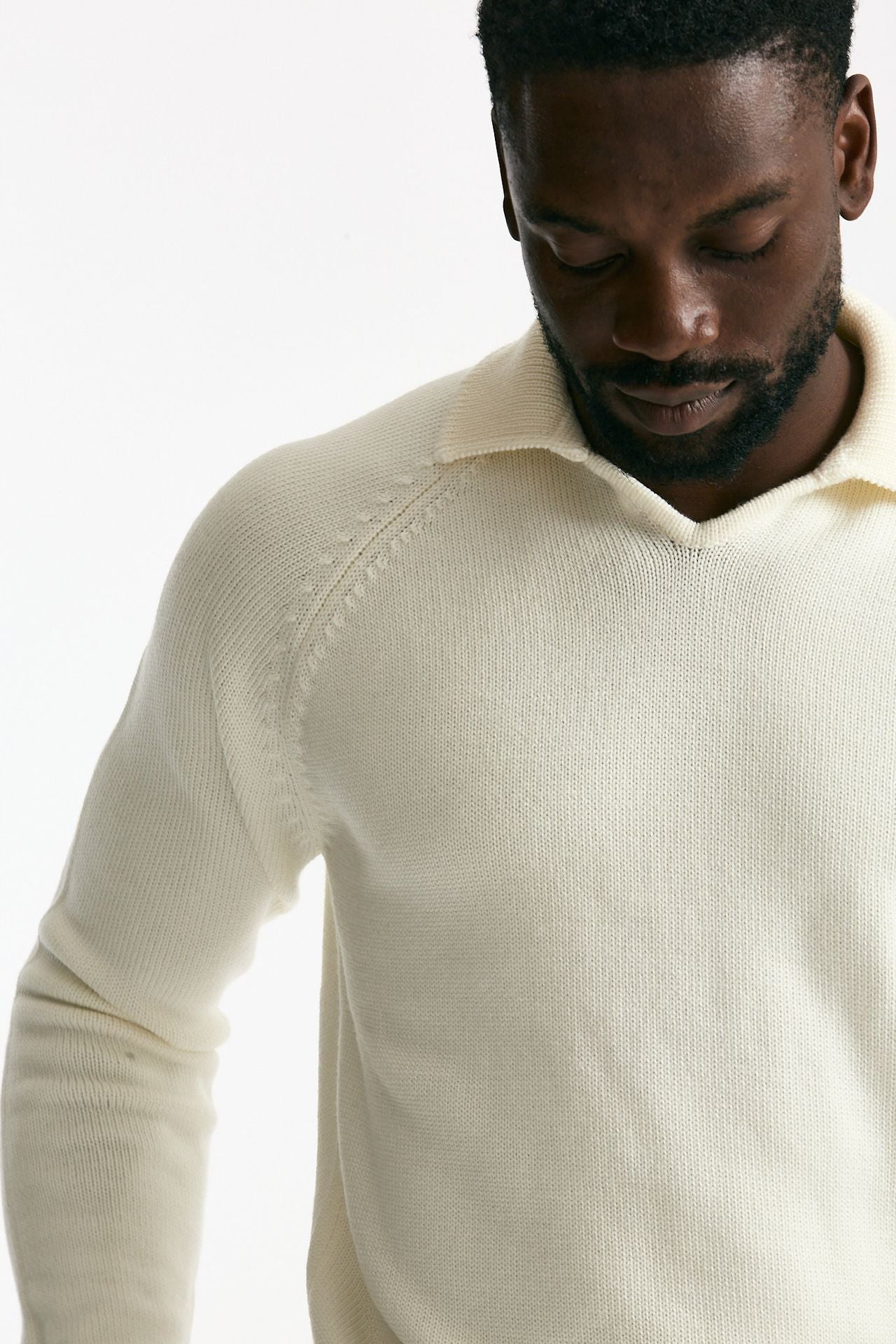 Maglia scollo V in lana bianco uomo Zanone - 5