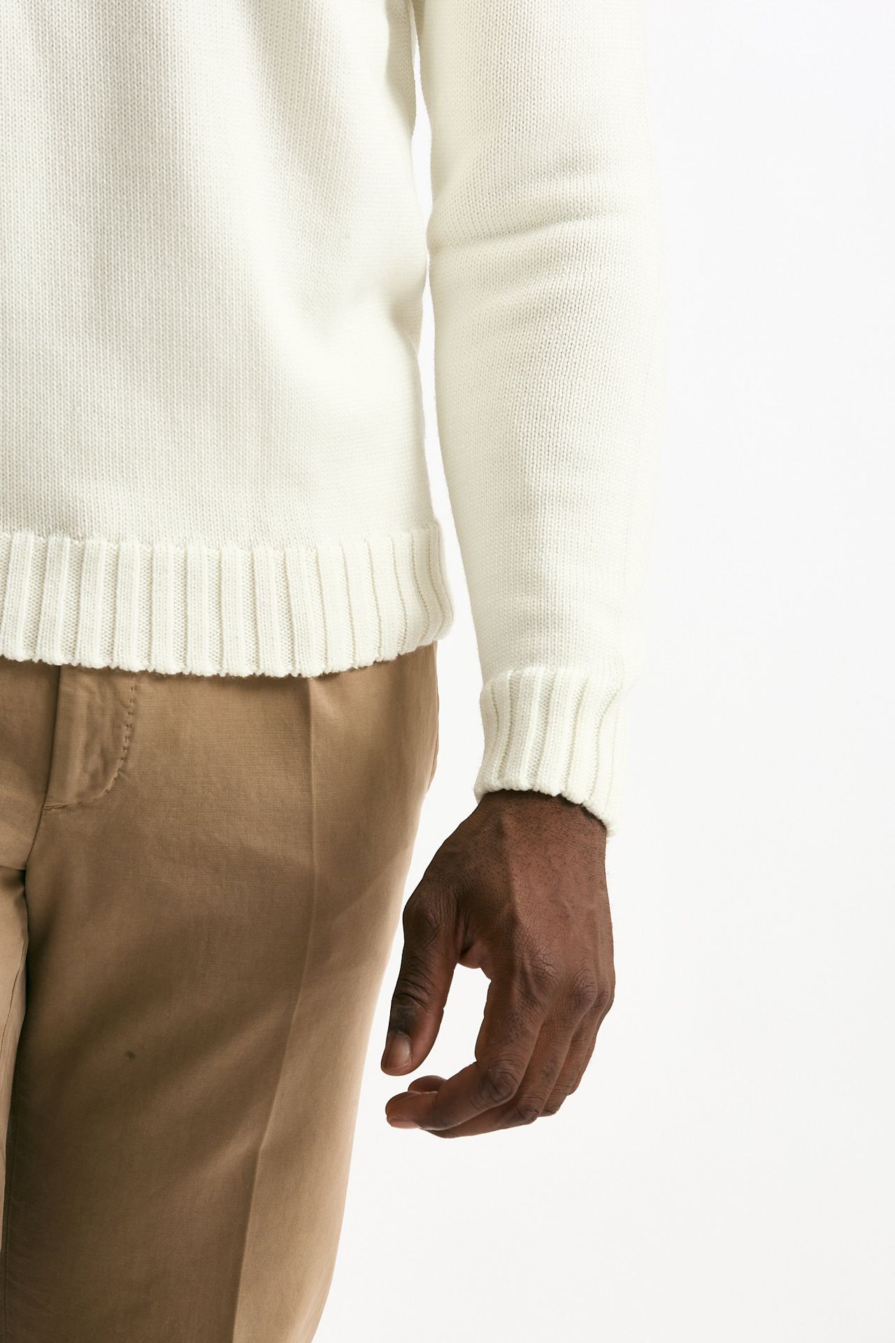 Maglia scollo V in lana bianco uomo Zanone - 6