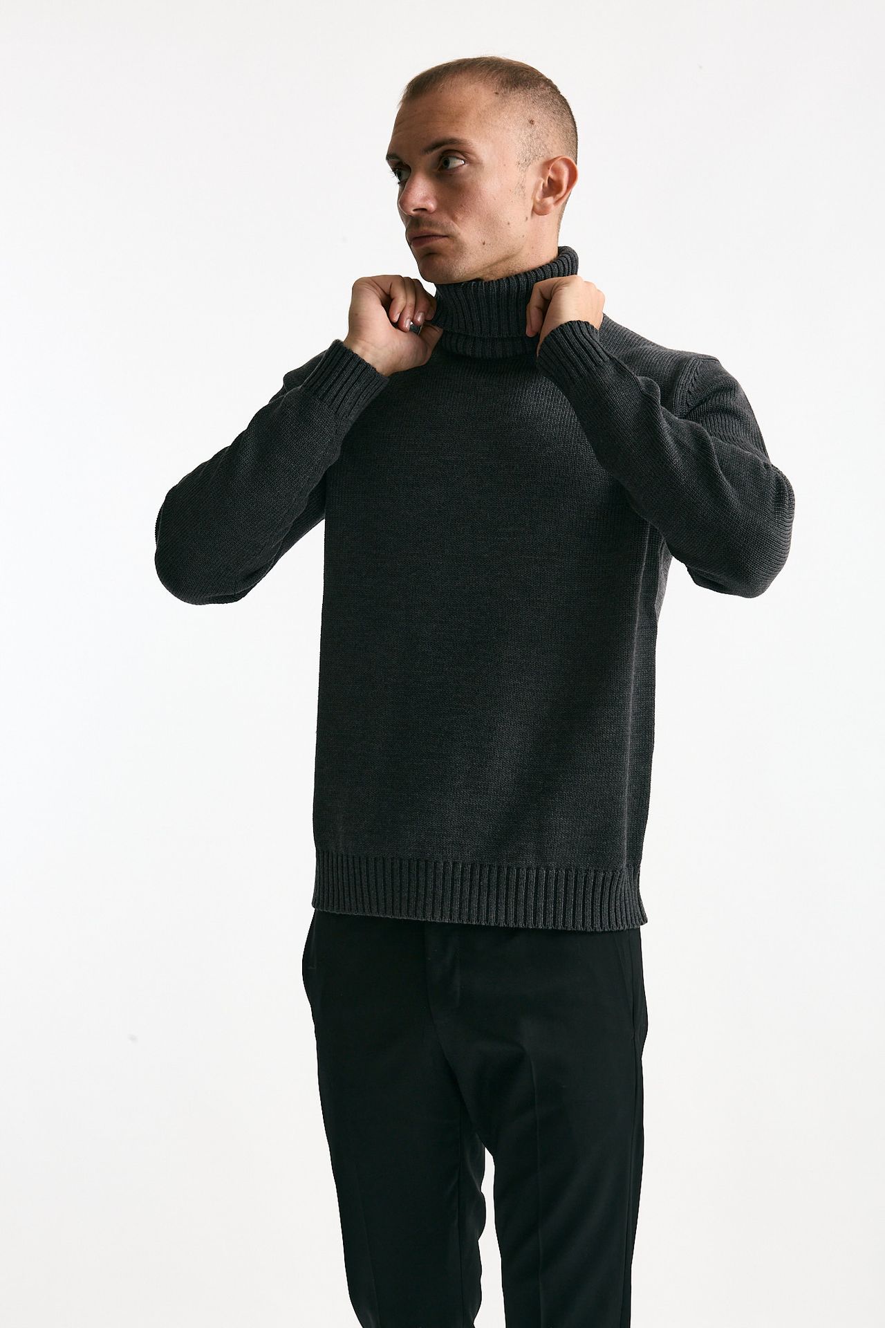 Dolcevita in lana grigio uomo Zanone - 1