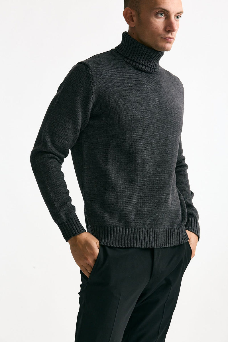 Dolcevita in lana grigio uomo Zanone - 4