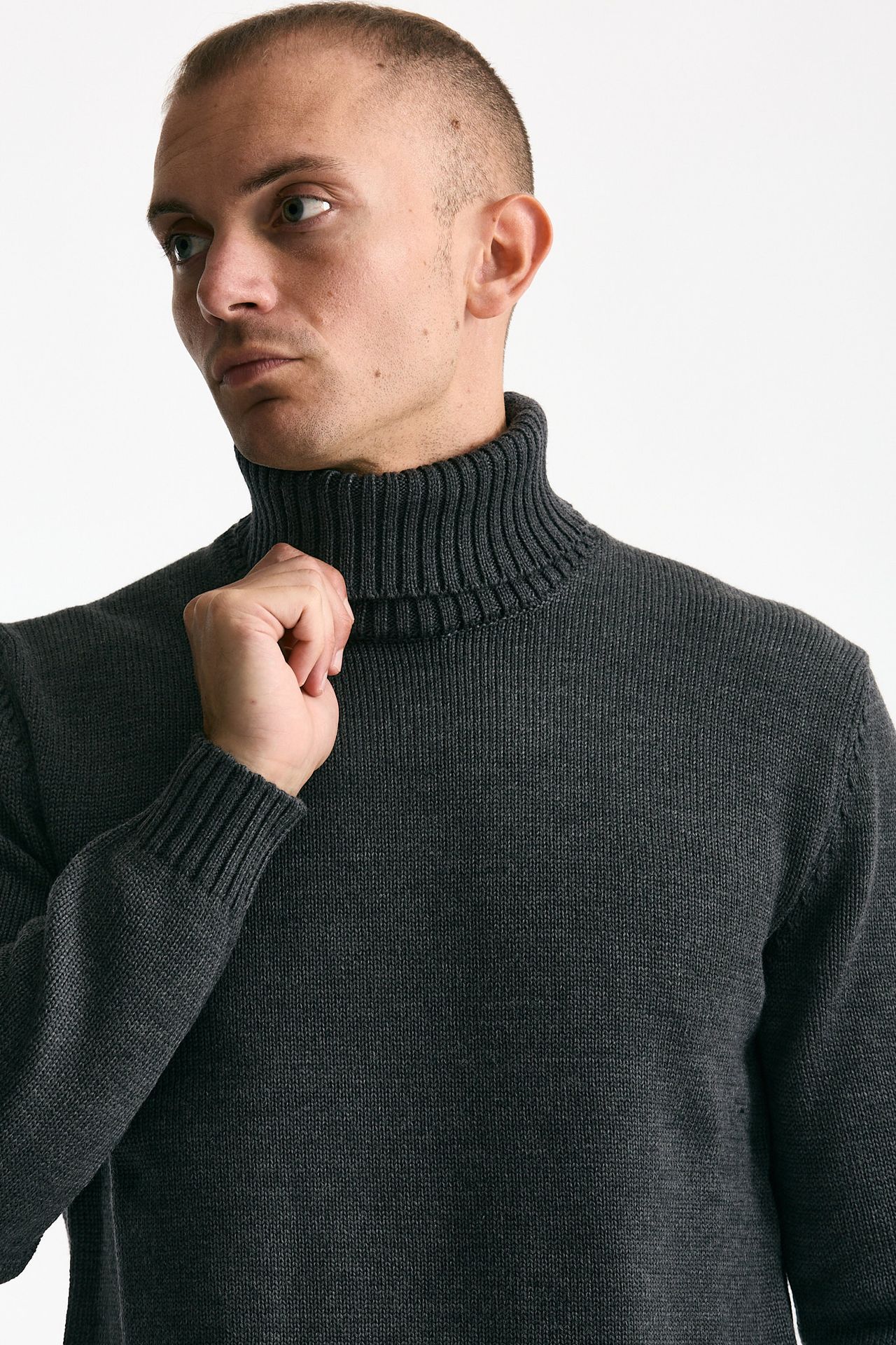 Dolcevita in lana grigio uomo Zanone - 5