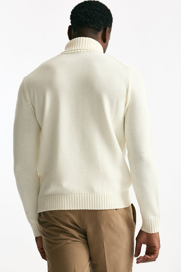 Dolcevita in lana bianco uomo Zanone