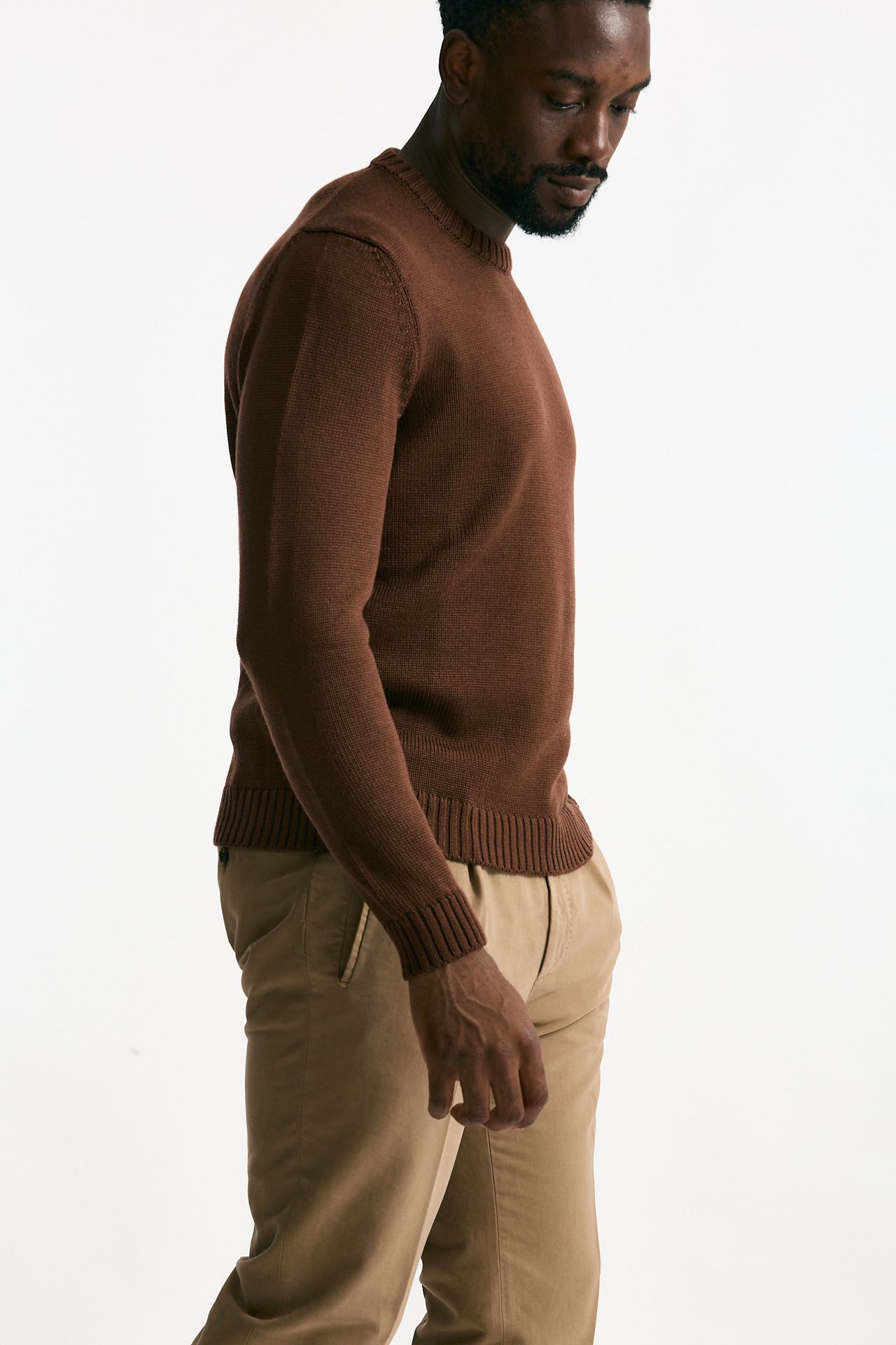 Maglia girocollo in lana bruciato uomo Zanone - 4