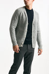 Cardigan a coste in lana grigio chiaro uomo Zanone - 4