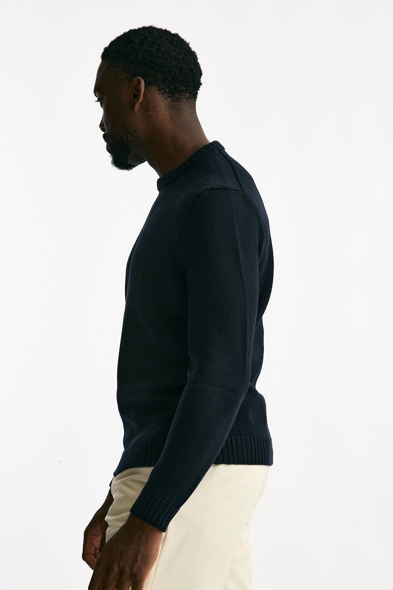 Maglia girocollo in lana blu uomo Zanone - 2