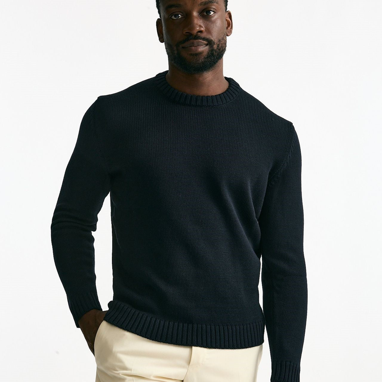 Maglia girocollo in lana blu uomo Zanone - 6