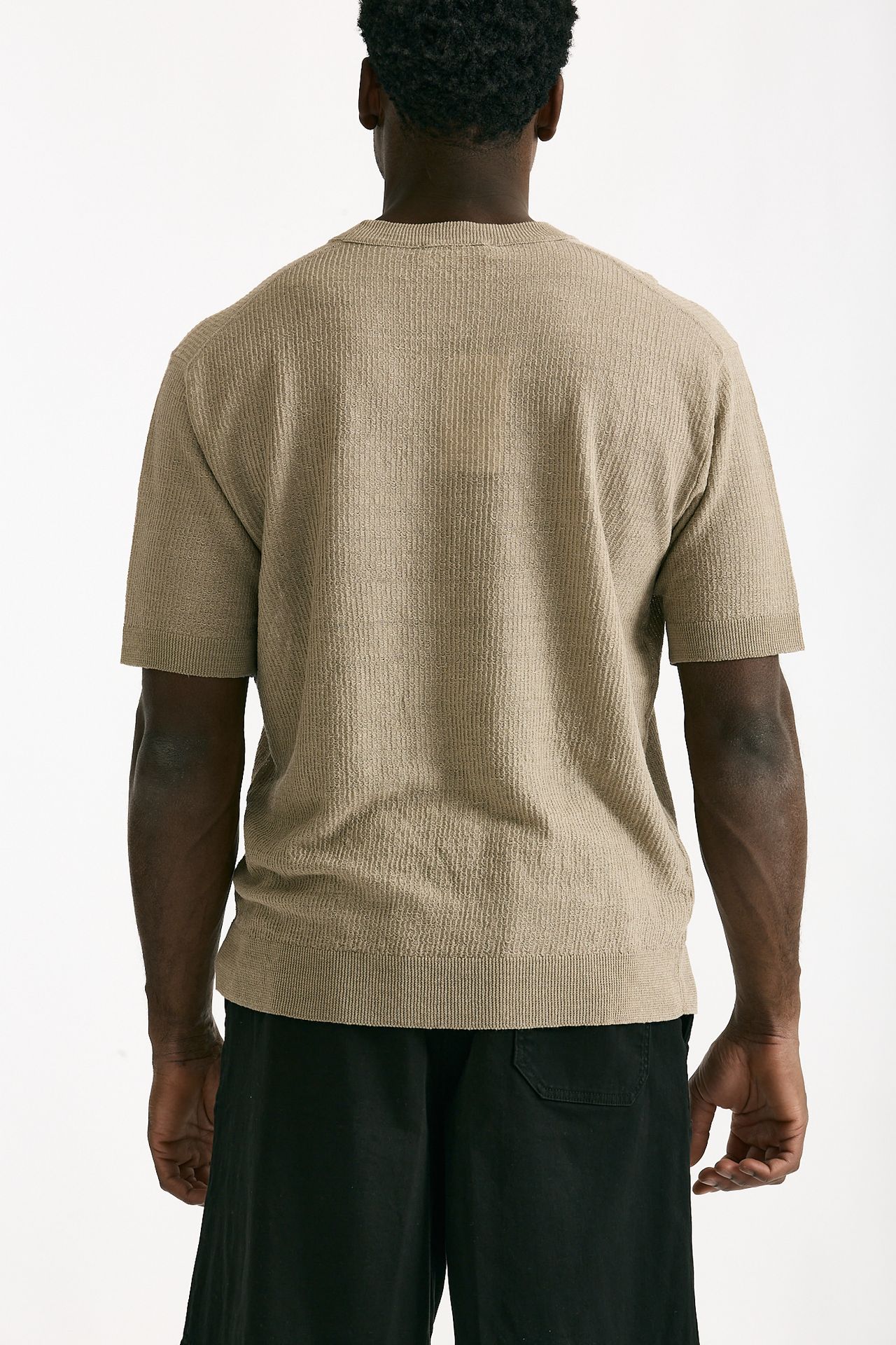 T shirt in lino e poliammide beige uomo Atomo factory - 4