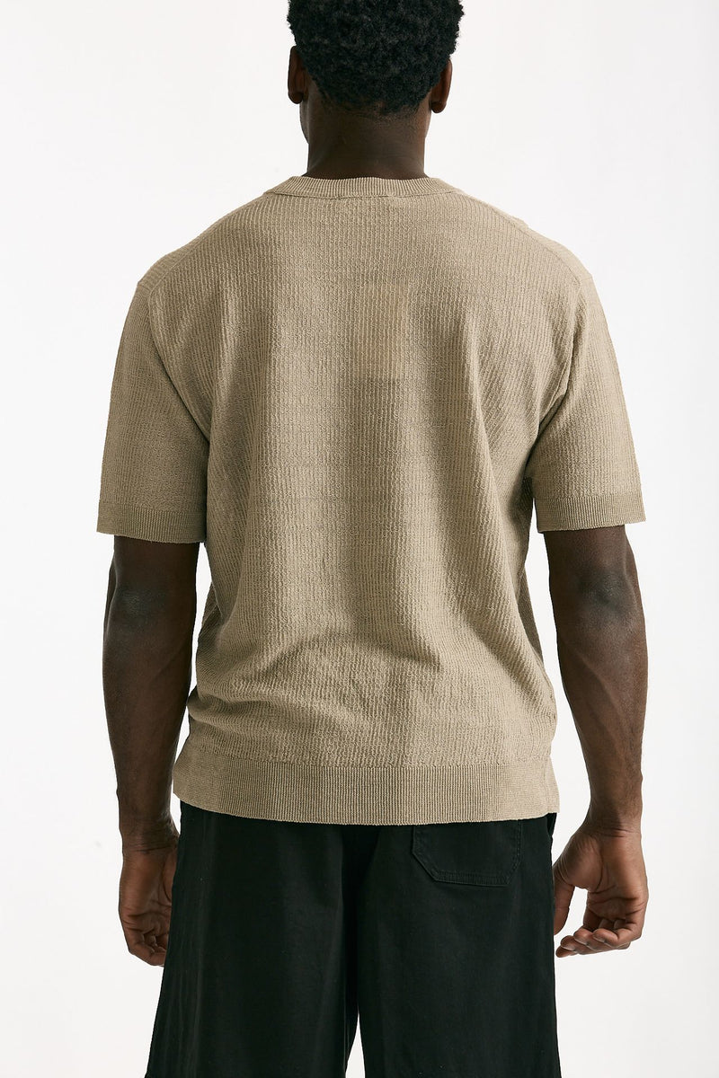 T shirt in lino e poliammide beige uomo Atomo factory - 4
