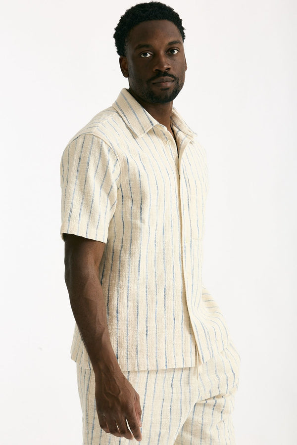 Camicia in misto cotone rigato uomo Atomo factory