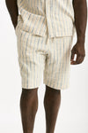Bermuda in misto cotone panna rigato uomo Atomo factory - 1