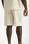 Bermuda in misto cotone panna rigato uomo Atomo factory - 3