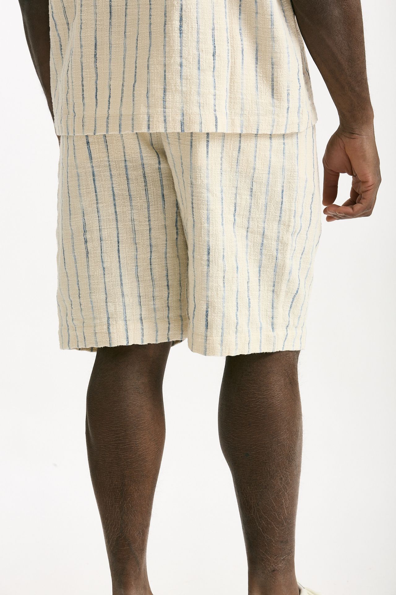 Bermuda in misto cotone panna rigato uomo Atomo factory - 3
