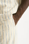 Bermuda in misto cotone panna rigato uomo Atomo factory - 6