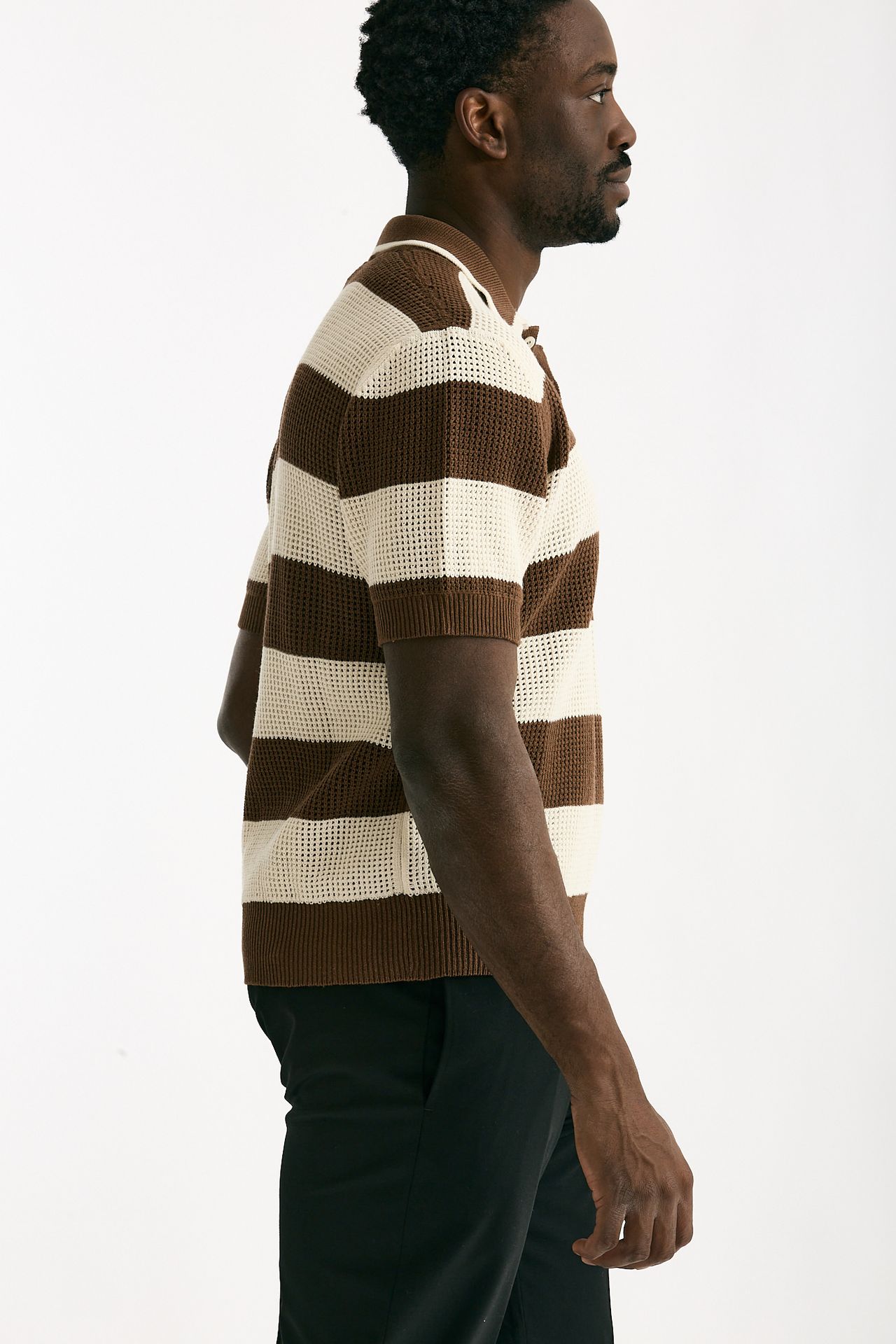 Polo in misto cotone rigato uomo Atomo factory - 4