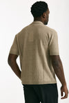 Polo camicia in lino e poliammide beige uomo Atomo factory - 4