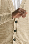 Cardigan in lino e poliestere beige malfile’ uomo Atomo factory - 6